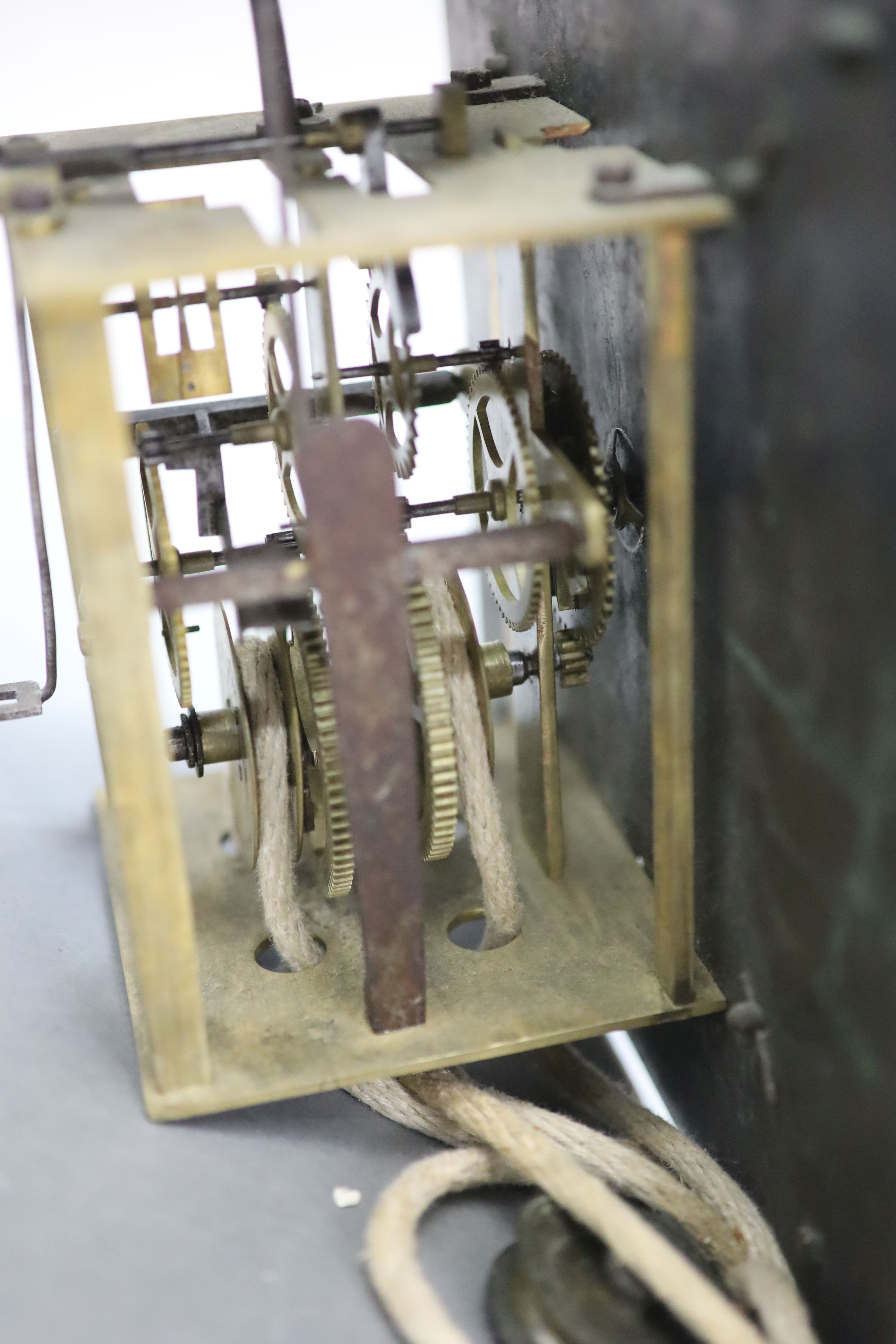 Thomas Harben of Lewes, an 18th century wall clock, 51cm wide, 30cm deep, 86cm high (maximum)